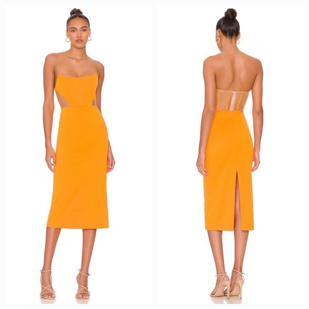 NBD Leighton Midi Dress in Orange